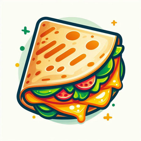 Illustration of a sandwich on a white background. Vector illustration.のイラスト素材