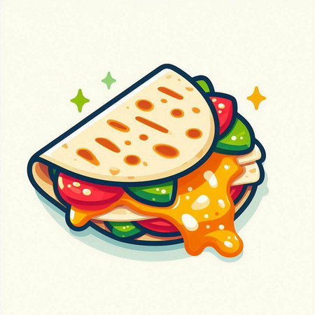 Illustration of fast food sandwich with cheese, tomato, onion, lettucennaise and ketchupのイラスト素材