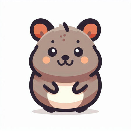 Cute cartoon hamster. Vector illustration isolated on a white background.のイラスト素材