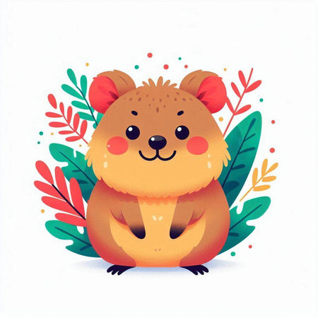 Cute cartoon koala on a white background. Vector illustration.のイラスト素材