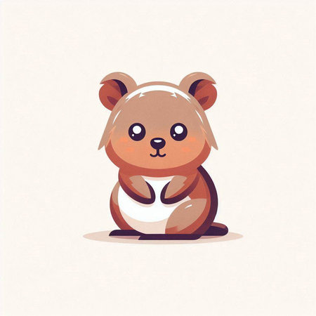 Cute cartoon hamster. Vector illustration of a little hamster.のイラスト素材