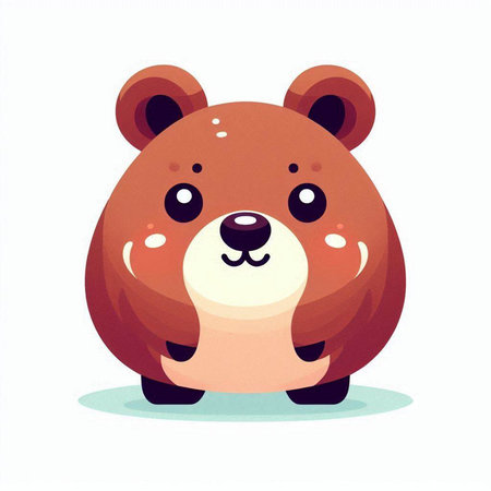Cute cartoon bear. Vector illustration isolated on a white background.のイラスト素材