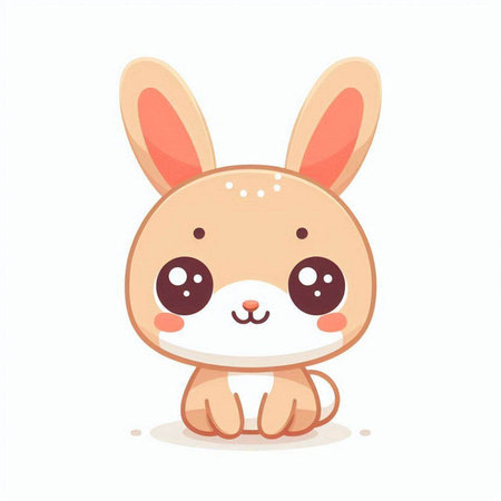Cute baby rabbit vector illustration. Cute animal cartoon character.のイラスト素材