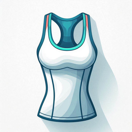 Illustration of a female tank top on a white background. Vector illustrationのイラスト素材