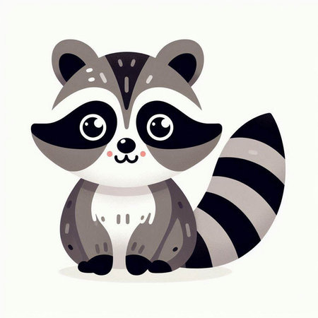 Cute raccoon. Vector illustration of a cartoon raccoon.のイラスト素材