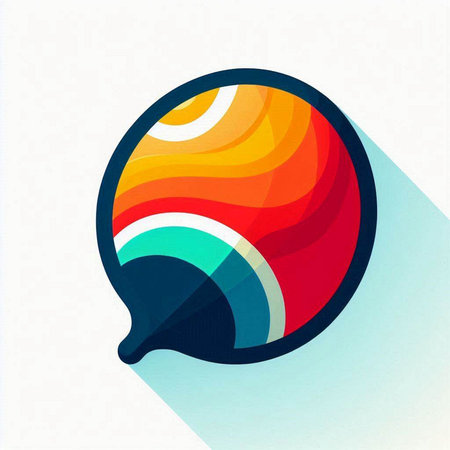 Colorful speech bubble with long shadow, vector illustration. Flat design.のイラスト素材