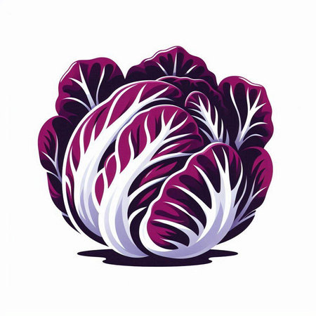 Vector illustration of Chinese cabbage. Isolated on a white background.のイラスト素材