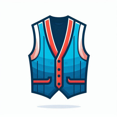 Vintage waistcoat vector icon isolated on white. Vector illustration.のイラスト素材