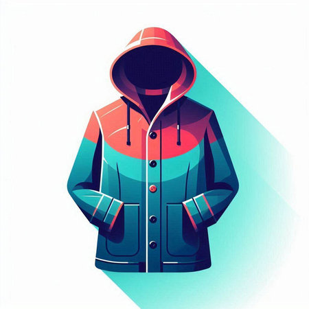 Hooded man in winter jacket with hood. Vector illustration.のイラスト素材