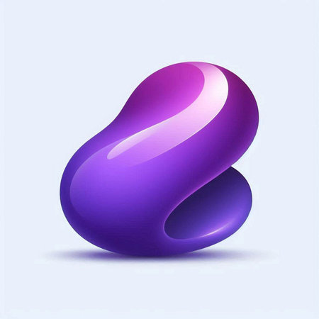 3d purple abstract shape on white background. Vector design element.のイラスト素材
