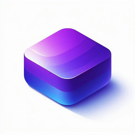 3d square icon, glossy geometric design with smooth shadow, vector illustrationのイラスト素材