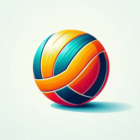 Colorful volleyball ball isolated on white background. Vector illustration. Eps 10.のイラスト素材