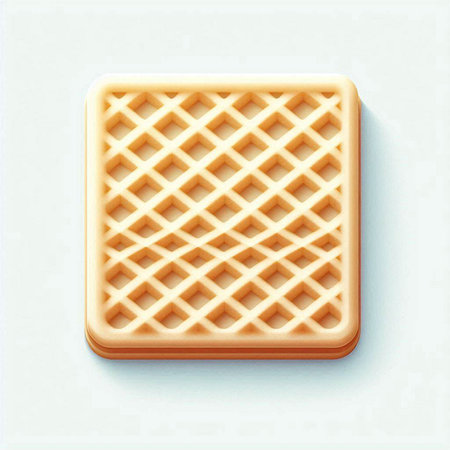 Vector illustration of a square wafer biscuit on a white backgroundのイラスト素材