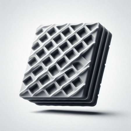 3d rendering of a square waffle on a white background.のイラスト素材