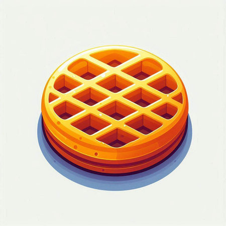 Waffle isometric icon. 3d isometric illustration of waffle vector icon for webのイラスト素材
