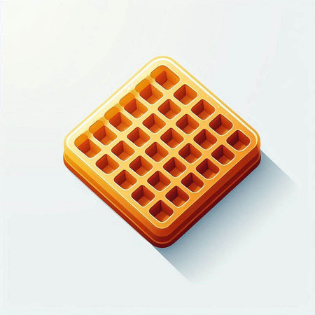 Illustration of a square waffle isolated on a white background.のイラスト素材