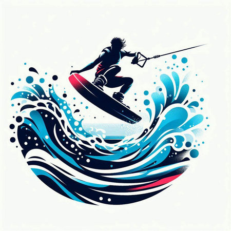 surfer on the water, vector illustration, eps10.のイラスト素材