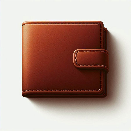 Leather wallet on a white background. Vector illustration. Eps 10.のイラスト素材