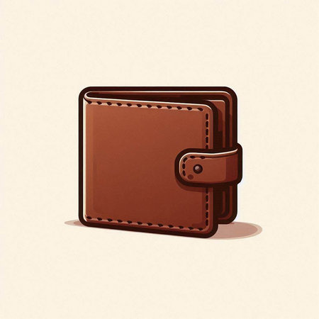 Brown leather wallet icon. Vector illustration for your design. EPS10のイラスト素材
