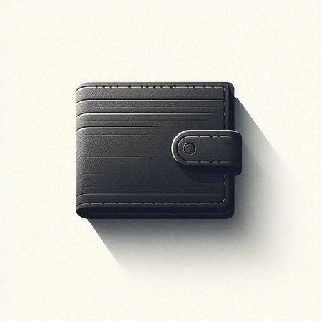 Black wallet on a white background. Vector illustration. Eps 10.のイラスト素材