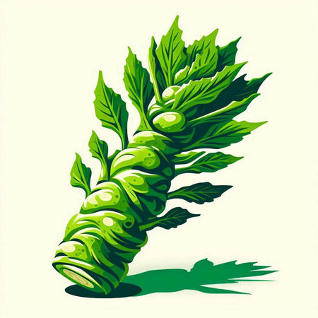 Cabbage kohlrabi. Vector illustration on white background.のイラスト素材