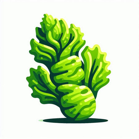 Cabbage isolated on a white background. Vector illustration of a cabbage.のイラスト素材
