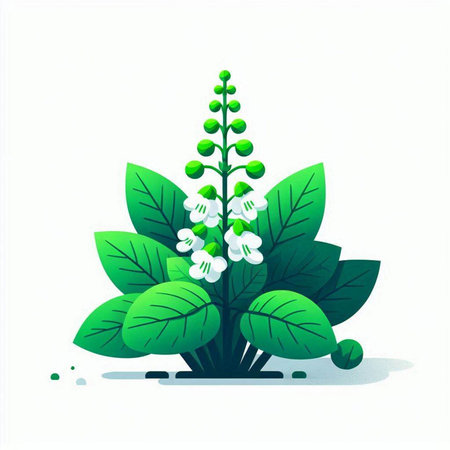 Flower and leaves of lily of the valley, vector illustrationのイラスト素材