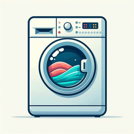 Vector illustration of washing machine. Isolated on a white background.のイラスト素材