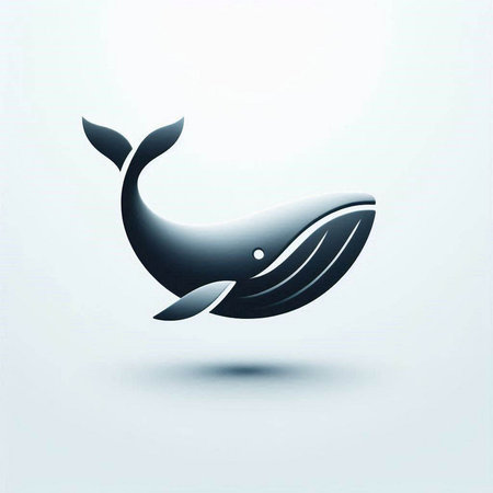 Blue whale icon on a gray background. Eps 10 vector file.のイラスト素材