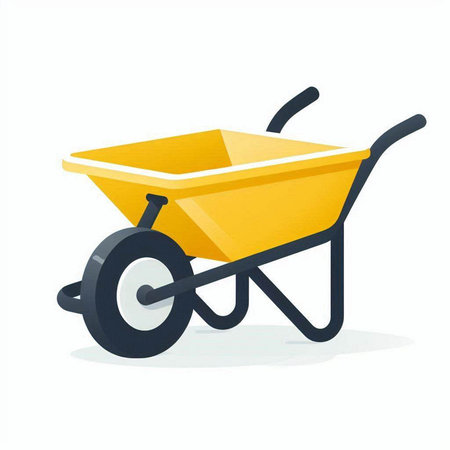 Wheelbarrow isolated on white background. Vector illustration. Eps 10.のイラスト素材