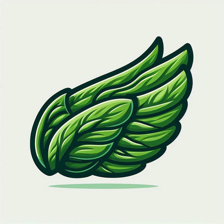 Illustration of a green leaf on a light background, vector illustrationのイラスト素材