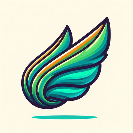 Illustration of a wing as a symbol of freedom and peace.のイラスト素材