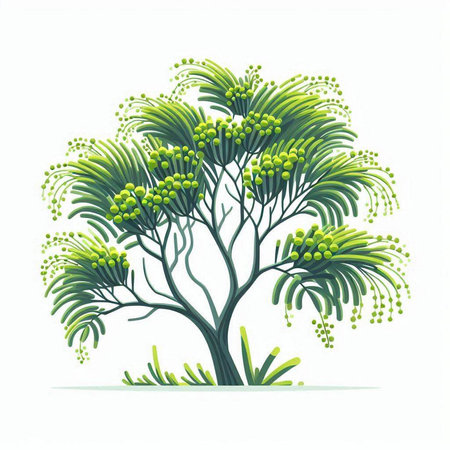Green tree isolated on white background. Vector illustration. Eps 10.のイラスト素材