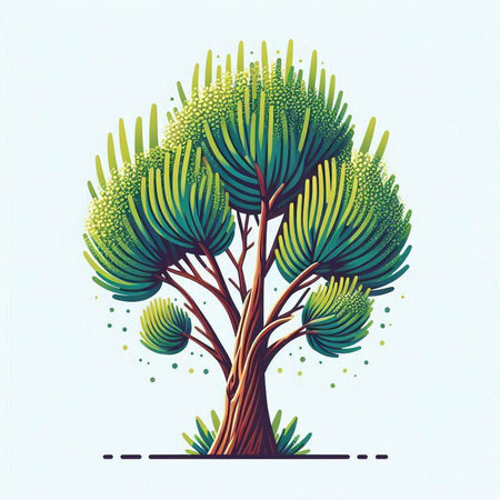 Illustration of a tree on a white background. Vector illustration.のイラスト素材
