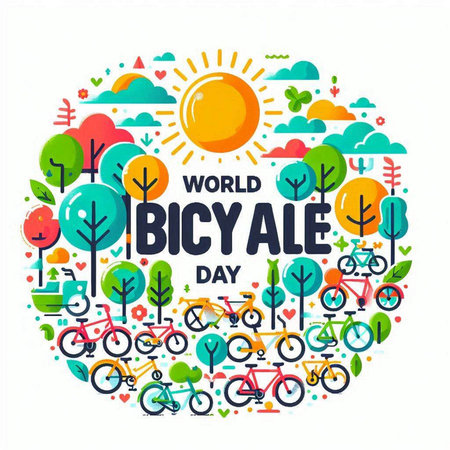 World Bicycle Day. Vector Illustration. World Bicycle Day concept.のイラスト素材