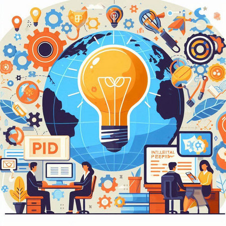 Flat design modern vector illustration concept of brainstorming, creative thinking, brainstorming, teamwork, brainstorming, social media, internet marketing, digital marketing.のイラスト素材