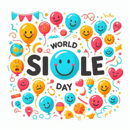 World Smile Day. Vector Illustration of World Smile Day. Design for greeting card, poster and bannerのイラスト素材