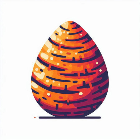 Colorful Easter egg isolated on a white background. Vector illustration.のイラスト素材