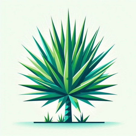 Vector illustration of a green yucca plant on a white backgroundのイラスト素材