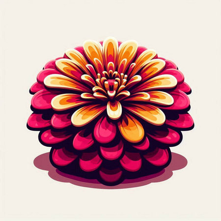 Dahlia flower isolated on a white background. Vector illustration.のイラスト素材