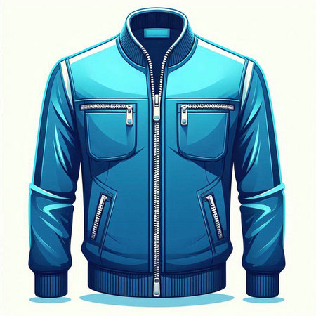 Vector illustration of men's jacket in blue color on a white backgroundのイラスト素材