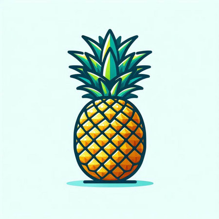Pineapple icon. Vector illustration of pineapple isolated on white background.のイラスト素材