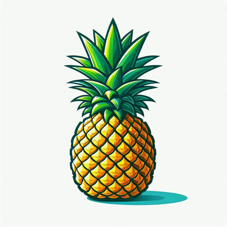 Pineapple fruit vector illustration isolated on white background. Pineapple icon.のイラスト素材