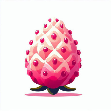 Pink flower on a white background. Vector illustration in cartoon style.のイラスト素材