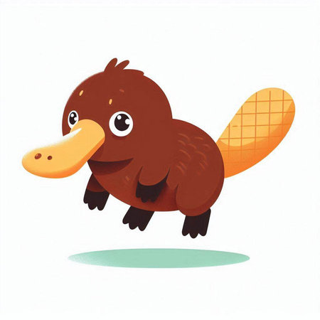 Cute cartoon beaver isolated on white background. Vector illustration.のイラスト素材