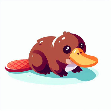 Cute cartoon beaver on a white background. Vector illustration.のイラスト素材