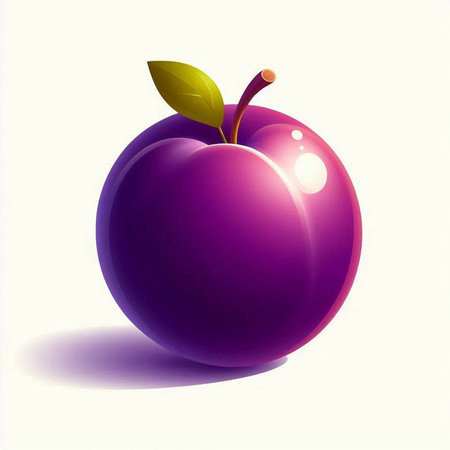 Vector illustration of ripe plum on a white background. Eps 10.のイラスト素材