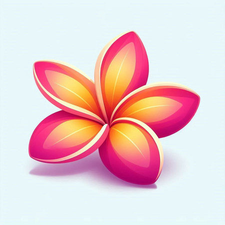 Frangipani flower. Vector illustration of a tropical flower.のイラスト素材