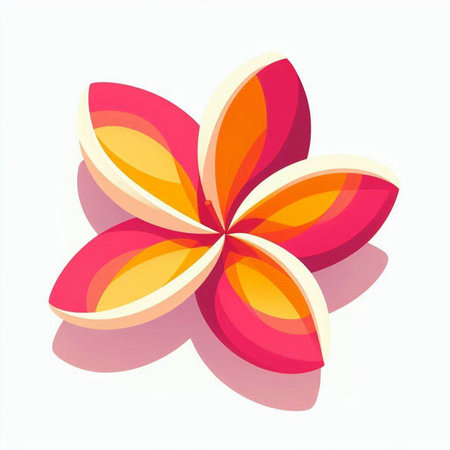 Frangipani flower isolated on white background. Vector illustration.のイラスト素材