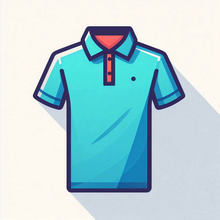 Polo shirt icon, vector illustration. Flat design style with long shadowのイラスト素材
